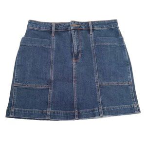 NWT Old Navy Womens 10 Dark Wash Denim Blue Jean Mini Skirt with Pockets
